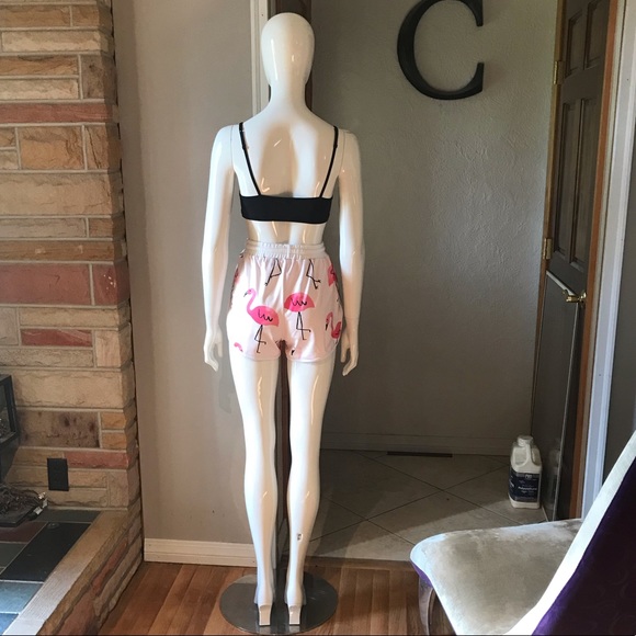 Flamingo Drawstring Shorts Size Small - Picture 2 of 4